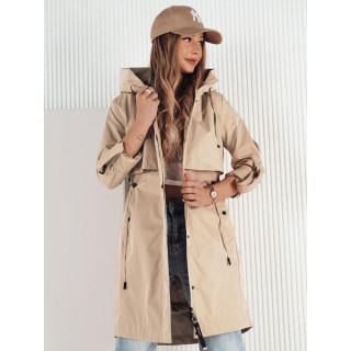 Dolga bež spomladanska jakna