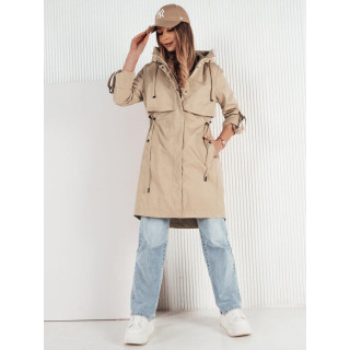 Dolga bež spomladanska jakna