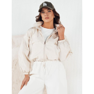 Kratka ženska jakna v ekru barvi