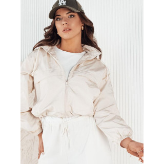 Kratka ženska jakna v ekru barvi