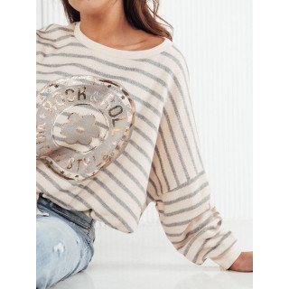 Ženski siv pulover s potiskom