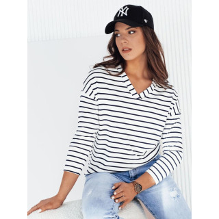 Ženska črtasta majica z v-izrezom