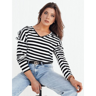 Ženska majica s črnimi in belimi črtami