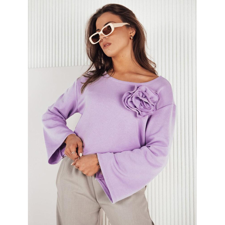Ohlapna vijolična bluza z rožico
