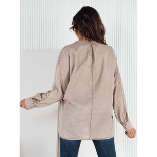 Bež ohlapna srajca s stoječim ovratnikom