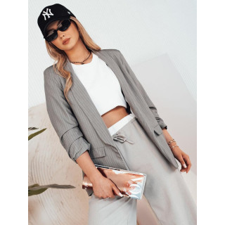 Temno siva ženska jakna s črtami