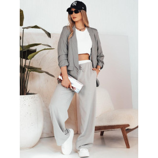 Temno siva ženska jakna s črtami