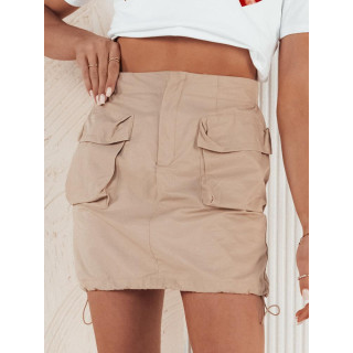 Bež mini krilo z žepi