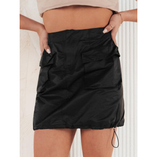 Mini krilo z žepi v črni barvi