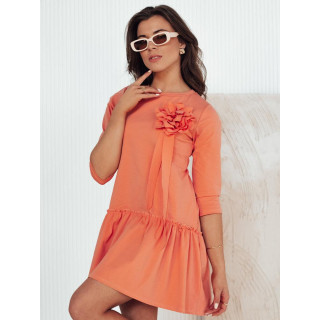 Ženska oranžna obleka z rožico