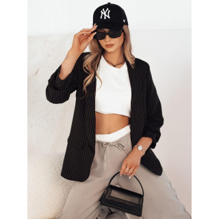 Črna ženska jakna s črtami