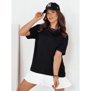 Črna ženska obleka z volanom