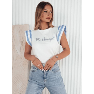 Ženska bela majica s podaljšanimi rokavi