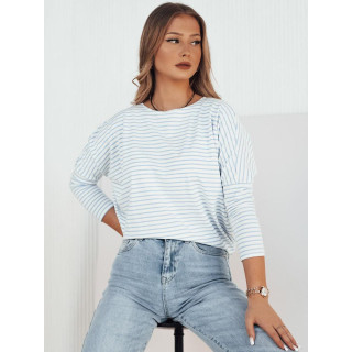 Črtasta modro-bela ženska majica s kratkimi rokavi