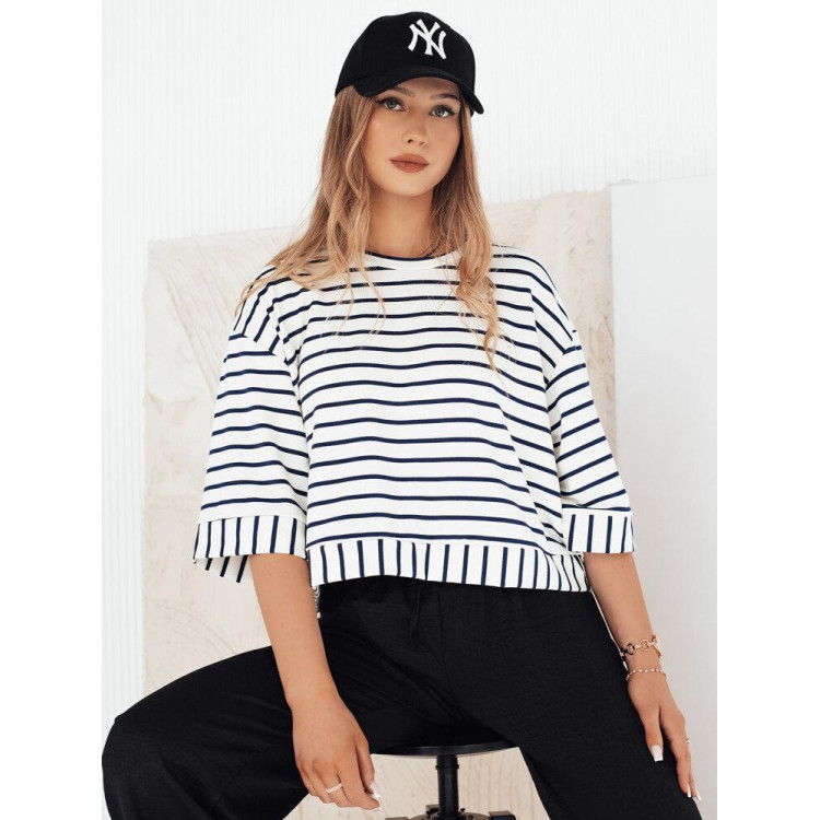 Ohlapna ženska majica s črtami