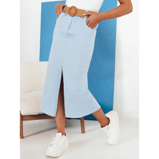 Žensko dolgo svetlo modro krilo z razporkom