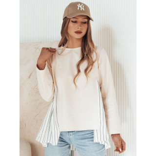 Ženski pulover s srajco v bež barvi