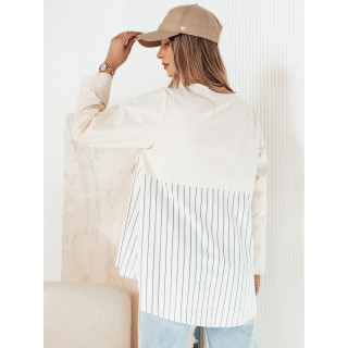 Ženski pulover s srajco v bež barvi