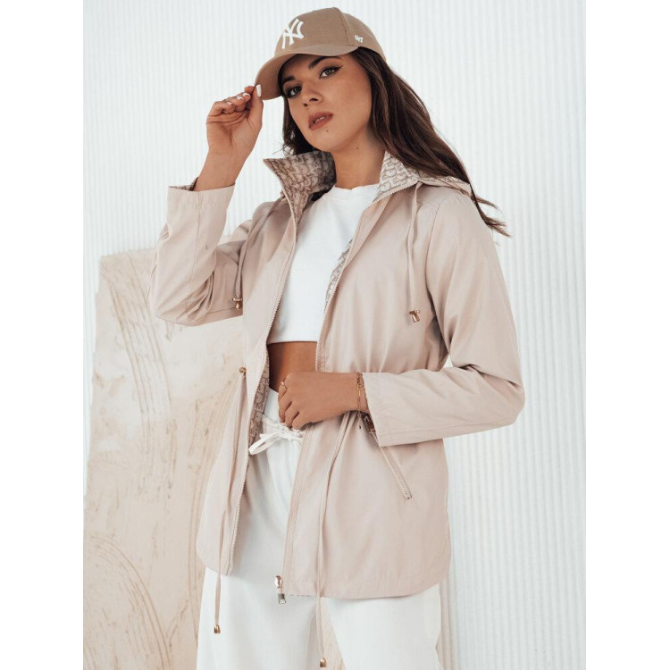 Bež dvostranska ženska parka za pomlad