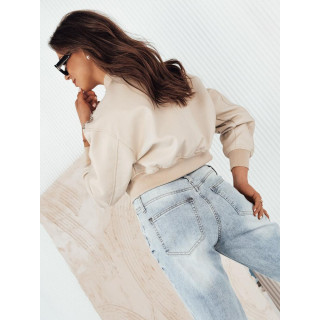 Bež usnjena jakna z zaponkami