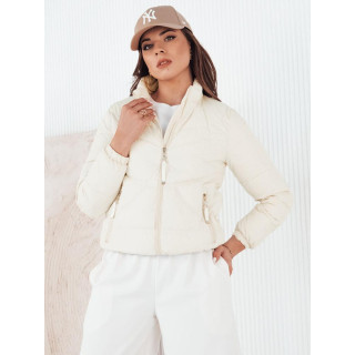 Ženska prešita jakna v ekru barvi