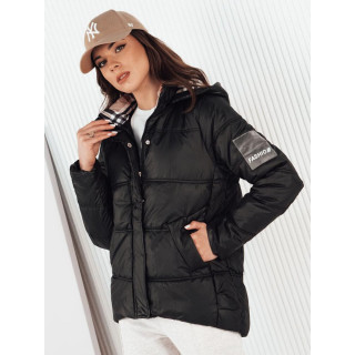 Črna ženska prešita jakna