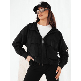 Ženska pomladna jakna v črni barvi