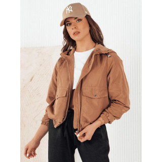 Rjava prehodna jakna s kapuco