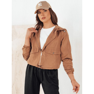 Rjava prehodna jakna s kapuco