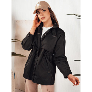 Ženska črna parka za pomlad