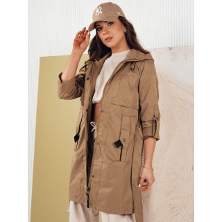 Ženska temno bež parka s pasom