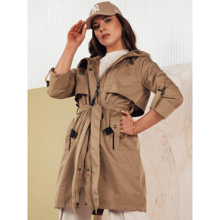 Ženska temno bež parka s pasom