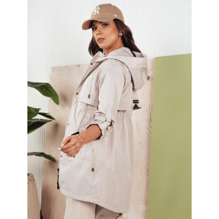 Siva spomladanska parka s kapuco