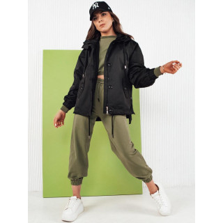 Asimetrična črna ženska jakna