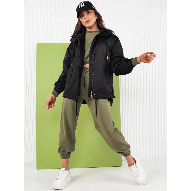 Asimetrična črna ženska jakna