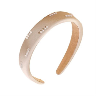 Bež naglavni trak, okrašen z biseri