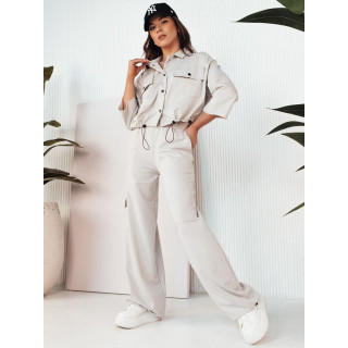 Bež ženski komplet jakna in hlače