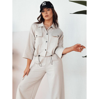 Bež ženski komplet jakna in hlače