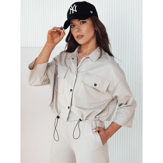 Bež ženski komplet jakna in hlače