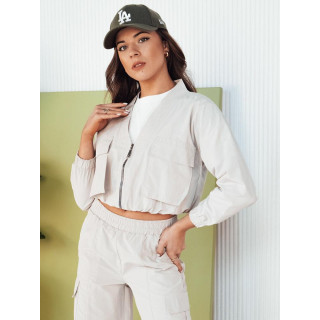 Bež ženski komplet jakna in hlače