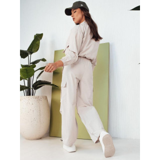 Bež ženski komplet jakna in hlače