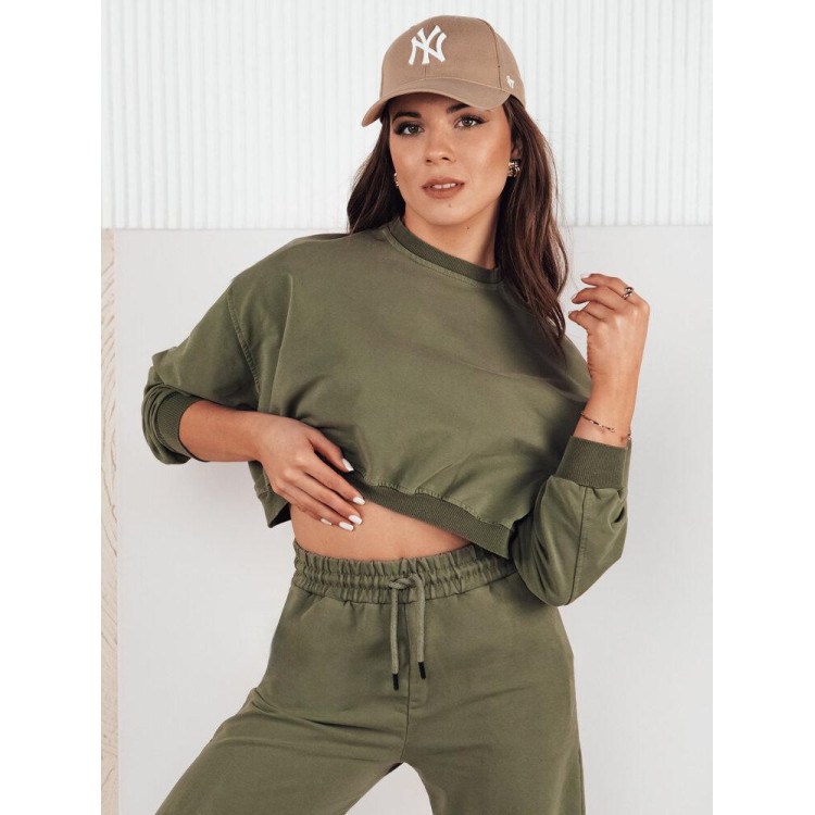 Ženski komplet trenirke v kaki barvi