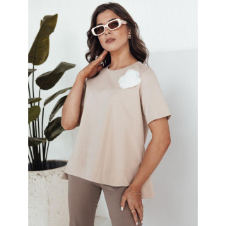 Ženska bež majica z rožico