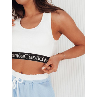 Ženski kratki beli top