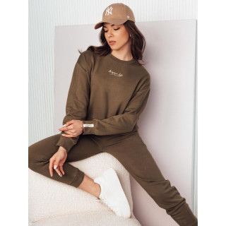 Oversize rjav pulover s potiskom