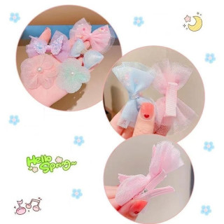 Set 10 pentlj za lase v roza barvi