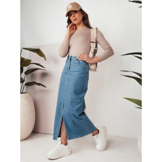 Modro denim maxi krilo z razporkom