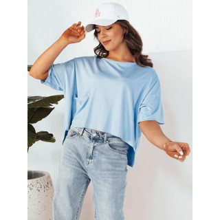 Svetlo modra ženska bluza z žepom