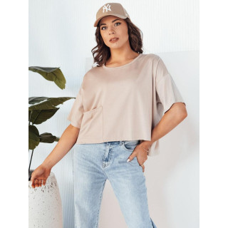Ženska ohlapna bluza v bež barvi