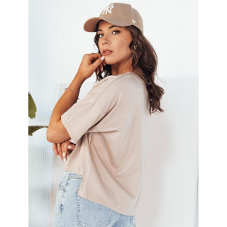 Ženska ohlapna bluza v bež barvi